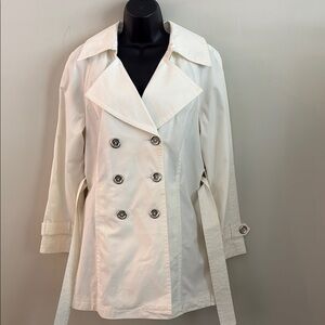 Michael Kors Women's Double-Breasted Cream Trench Coat